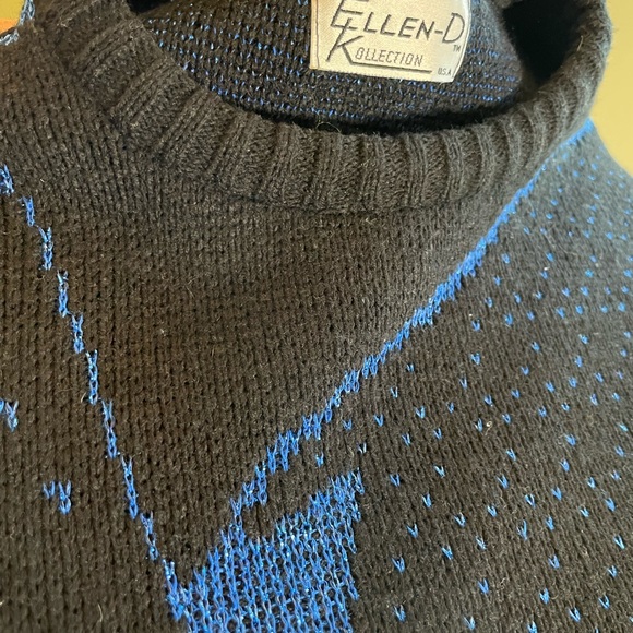 Blue Lamé Starburst Acrylic Sweater - Picture 5 of 6